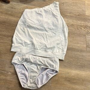 Women’s white one shoulder bathing suit